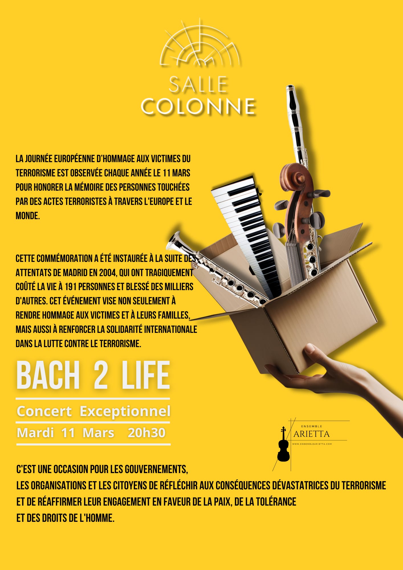 11 mars : Concert exceptionnel Bach 2 Life