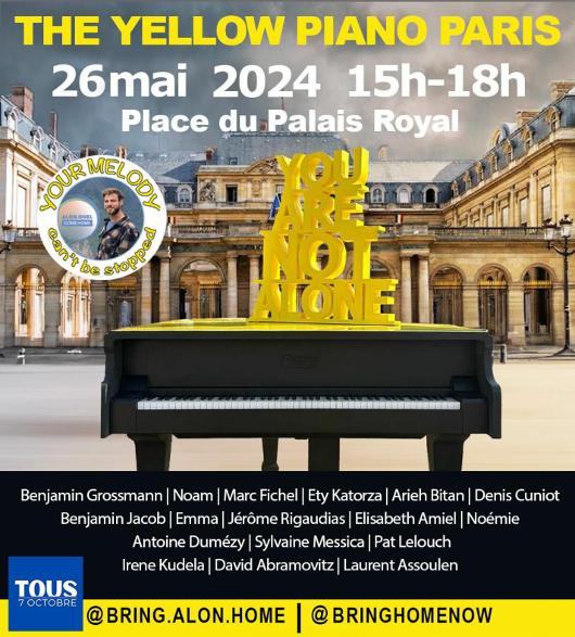 Dimanche 26 mai, RV 15h-18h Place du Palais Royal, Paris. #TheYellowPiano