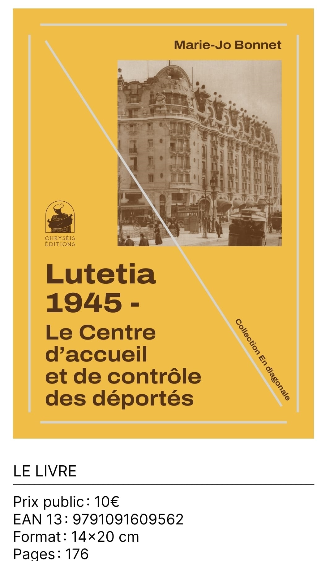 Samedi 24 janvier 15h : Marie-Jo Bonnet au Centre Medem pour Lutetia 1945