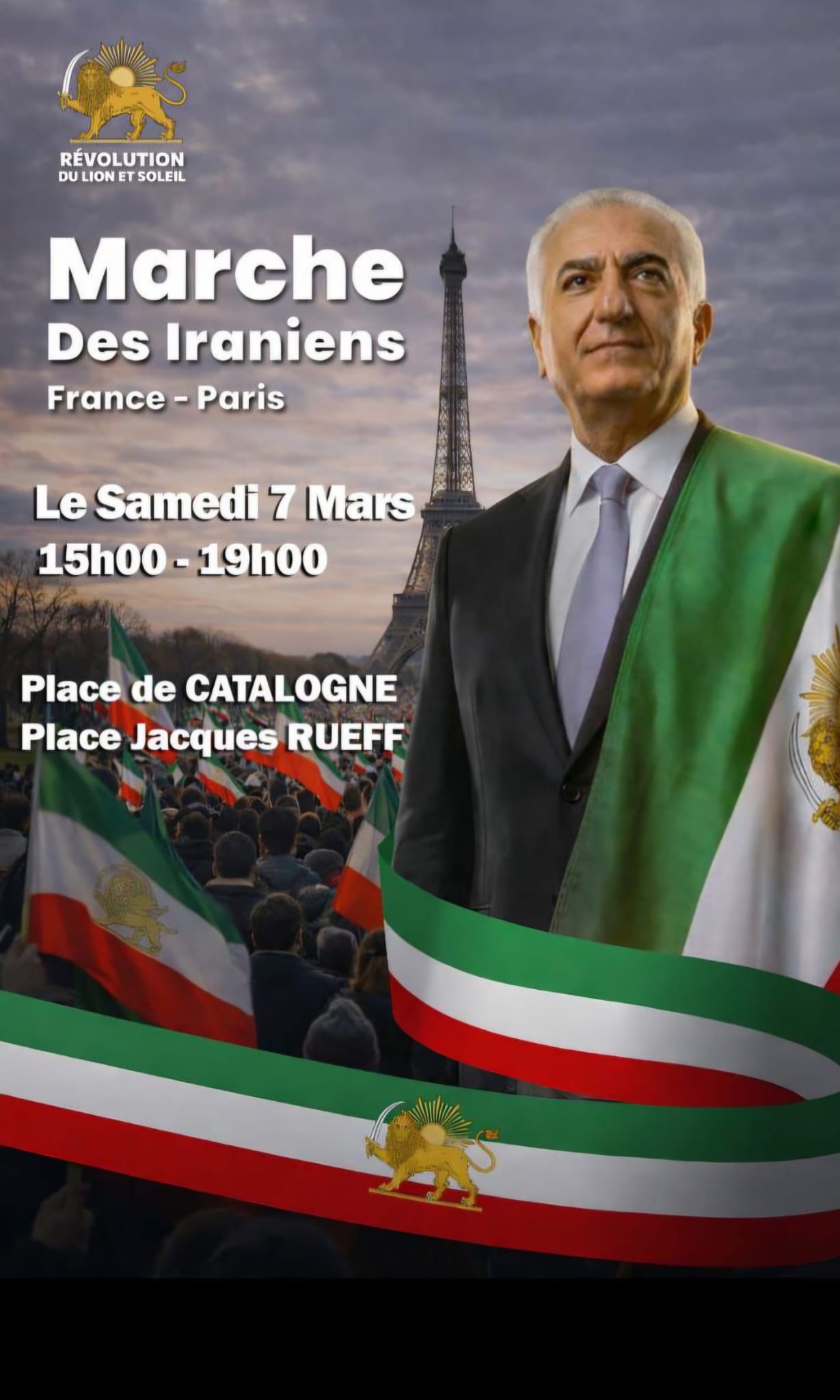 Samedi 7 mars 15h : Marche de soutien à la révolution iranienne.