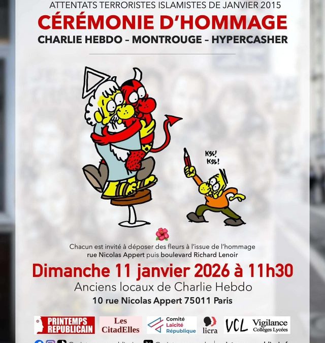 Dimanche11 janvier, hommage :         Charlie Hebdo – Montrouge- Hypercasher