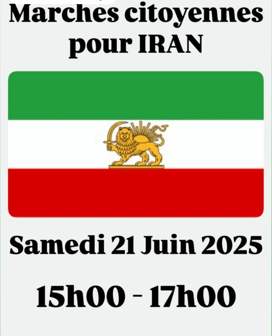 Samedi 21 juin à 15h place Victor Hugo : Marche citoyenne pour l’Iran
