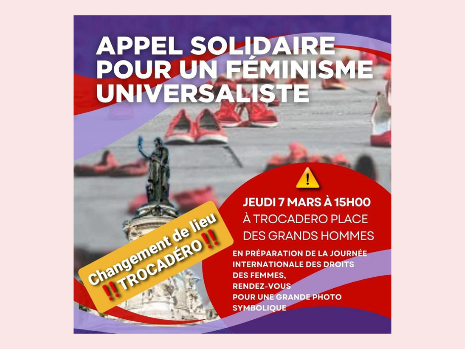 Jeudi 7 mars 16h30 : Appel à la solidarité entre toutes les femmes
