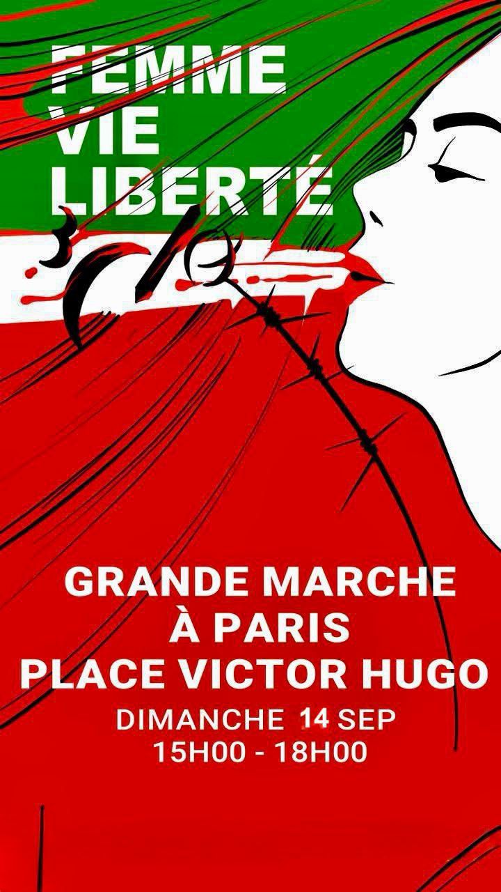 Dimanche 14 septembre à 15H : Grande marche pour le #MahsaDay