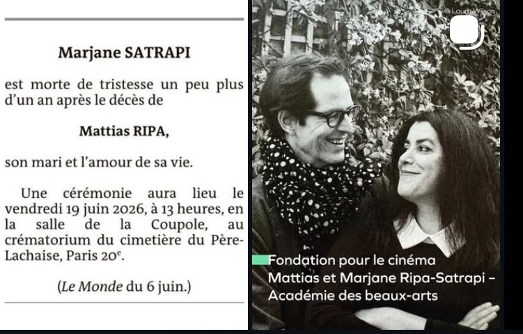 Avis Cérémonie d'adieu à Marjane Satrapi